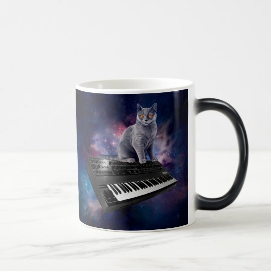 keyboard cat - cat music - space cat magic mug