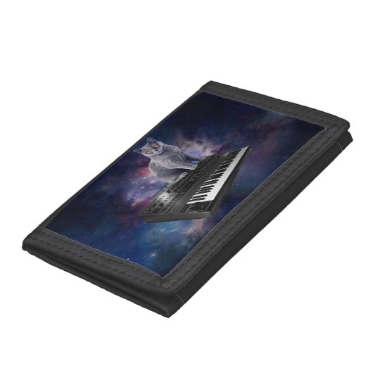 keyboard cat - cat music - space cat tri-fold wallets