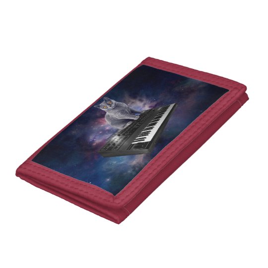 keyboard cat - cat music - space cat trifold wallet