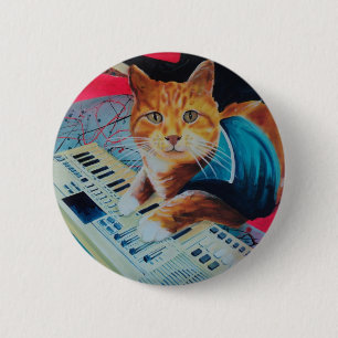 Keyboard Cat Painting Gear 2 Inch Round Button