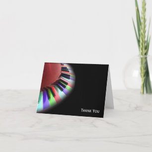 Keyboard Chaos Bright on Black Thank You Card