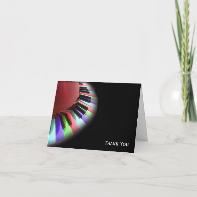Keyboard Chaos Bright on Black Thank You Card (Front)