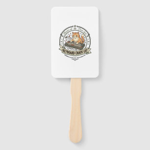 Keyboard Chaos Cat Keyboard Chaos Cat Vintage Vect Hand Fan