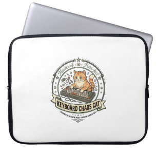 Keyboard Chaos Cat Keyboard Chaos Cat Vintage Vect Laptop Sleeve