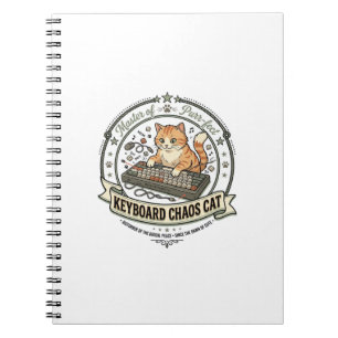 Keyboard Chaos Cat Keyboard Chaos Cat Vintage Vect Notebook