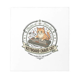 Keyboard Chaos Cat Keyboard Chaos Cat Vintage Vect Notepad