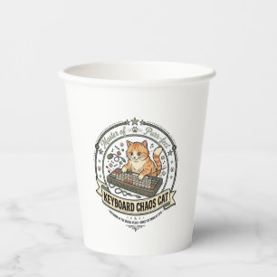 Keyboard Chaos Cat Keyboard Chaos Cat Vintage Vect Paper Cups