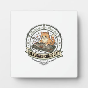 Keyboard Chaos Cat Keyboard Chaos Cat Vintage Vect Plaque