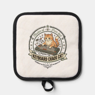 Keyboard Chaos Cat Keyboard Chaos Cat Vintage Vect Pot Holder
