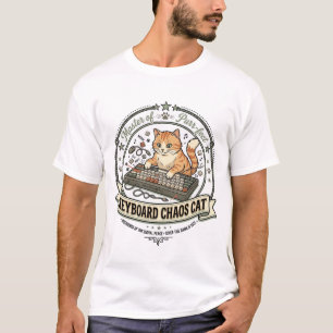 Keyboard Chaos Cat Keyboard Chaos Cat Vintage Vect T-Shirt