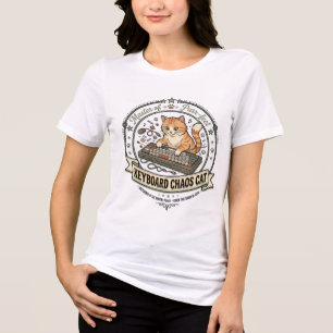 Keyboard Chaos Cat Keyboard Chaos Cat Vintage Vect Tri-Blend Shirt