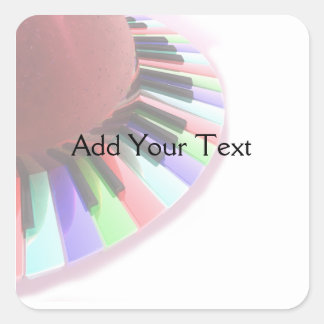 Keyboard Chaos Faded on White Square Sticker