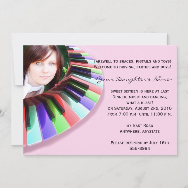 Keyboard Chaos with Your Photo Invitation (Front)