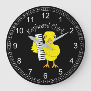 Keyboard Chick Text Large Clock