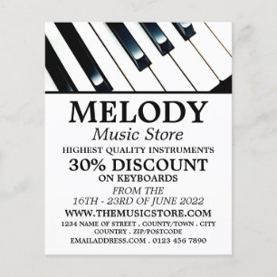 Keyboard Keys, Musical Instrument Store Flyer