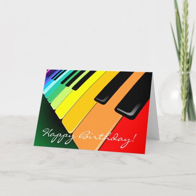 Keyboard Music Party Colours Card (Front)