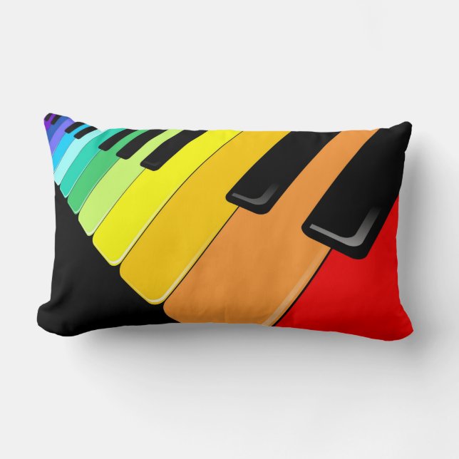 Keyboard Music Party Colours Lumbar Pillow (Front)