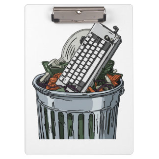 Keyboard on trashcan clipboard