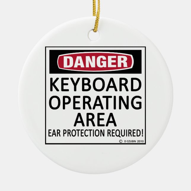Keyboard Operating Area Ceramic Ornament (Front)