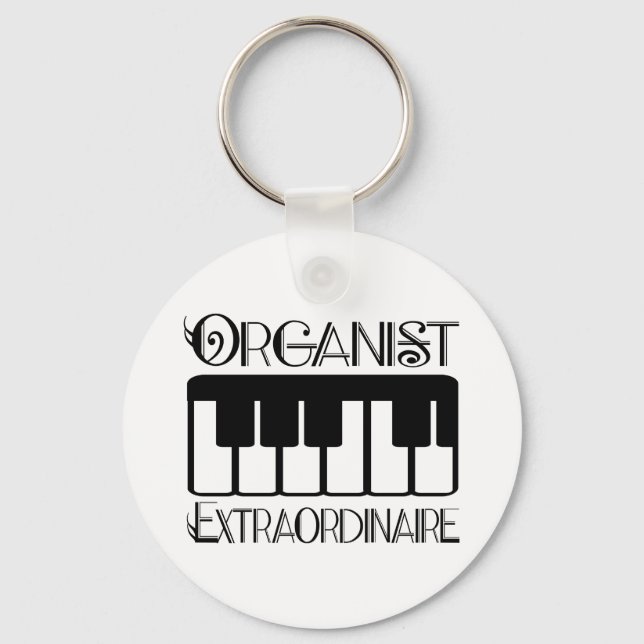 Keyboard Organist Extraordinaire Keychain (Front)