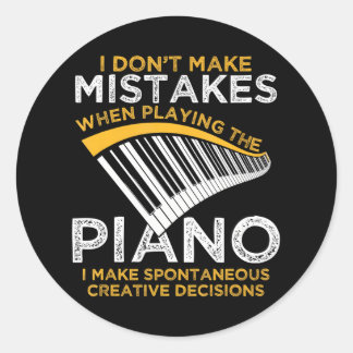 Keyboard Pianist Music Musician Piano Classic Round Sticker