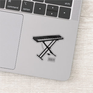 Keyboard piano cartoon illustration