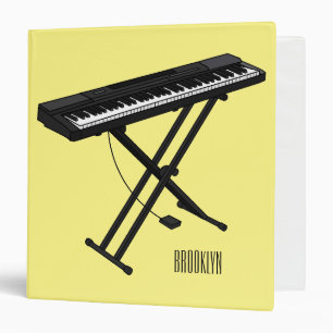Keyboard piano cartoon illustration binder