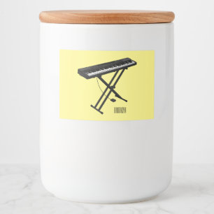 Keyboard piano cartoon illustration food label