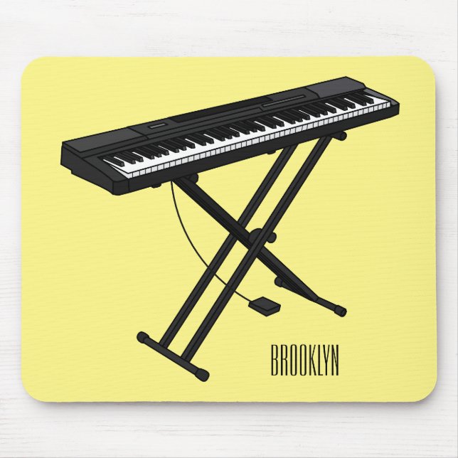 Keyboard piano cartoon illustration mouse pad (Front)
