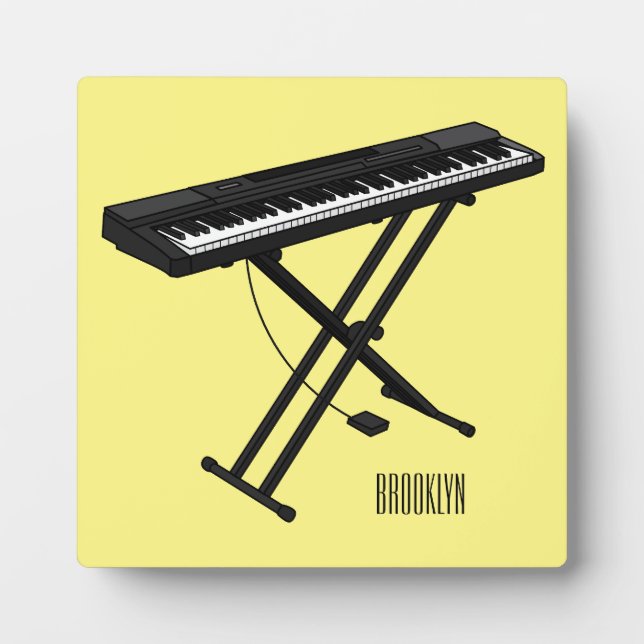 Keyboard piano cartoon illustration plaque (Front)