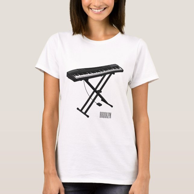 Keyboard piano cartoon illustration T-Shirt (Front)