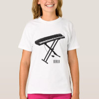 Keyboard piano cartoon illustration