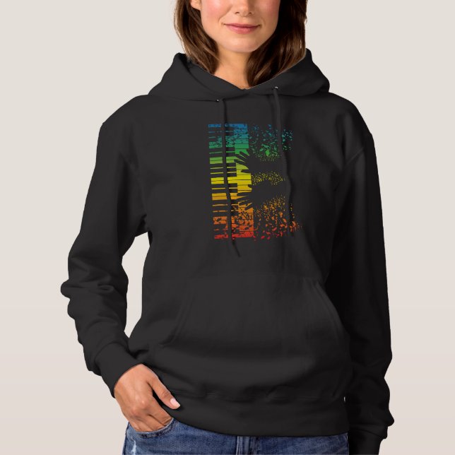 Keyboard Piano Gift Music Musician Instrument Hoodie (Front)