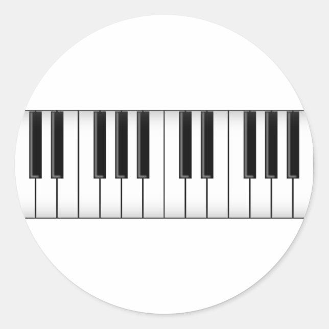 Keyboard / Piano Keys: Classic Round Sticker (Front)