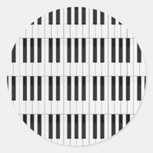 Keyboard / Piano Keys Classic Round Sticker