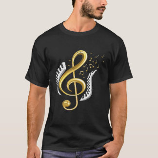 Keyboard Piano Player Treble Clef Pianist Gift Pia T-Shirt