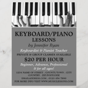 Keyboard Player, Keyboard, Piano Lessons Flyer