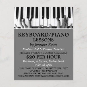 Keyboard Player, Keyboard, Piano Lessons Flyer