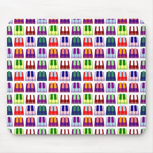Keyboard Player Piano Keys Pop Art Mouse Pad (Front)