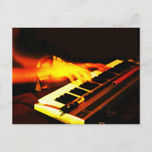 Keyboard playing postcard