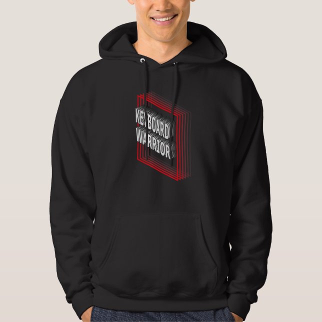 Keyboard Warrior Job Title Appreciation Retro Hoodie (Front)