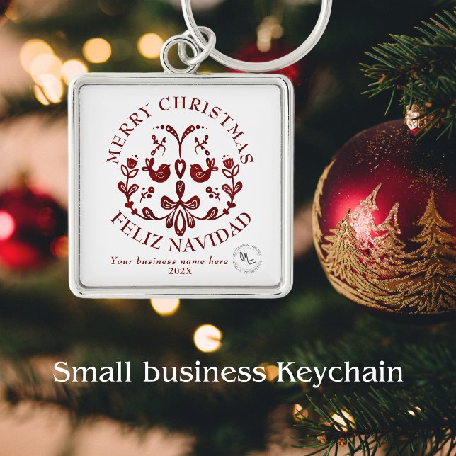 Keychain (Bilingual Text keychain, small business promotional product. custom logo
Multilingual Project)