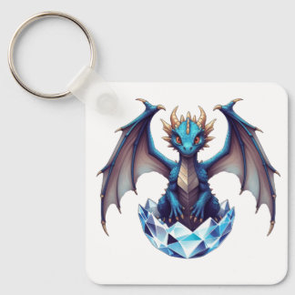 Keychain Dragon hatchling emerging from crystal eg