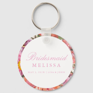 Keychain Glitter Bridesmaid - Floral 