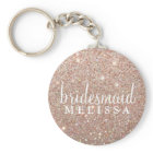 Keychain Glitter Bridesmaid - Rose Gold