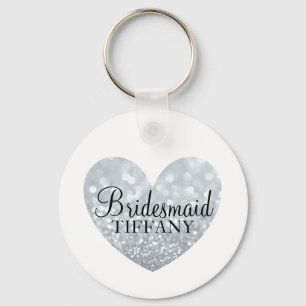 Keychain - Glitter Heart Bridesmaid Name