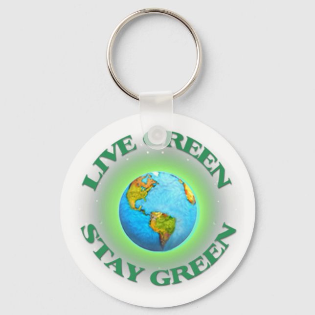 Keychain-Globel Go Green Spread the Word Keychain (Front)