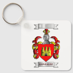 Keychain Gonzalez Surname And Shield