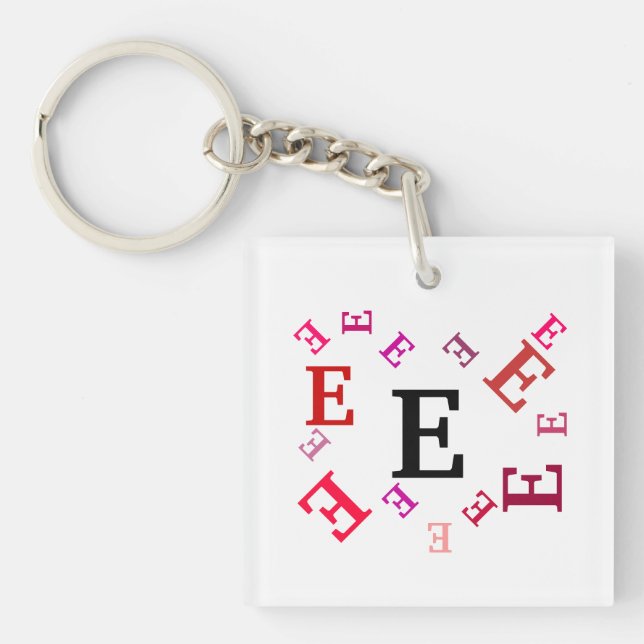 Keychain - Jumbled Letters in Red (Front)
