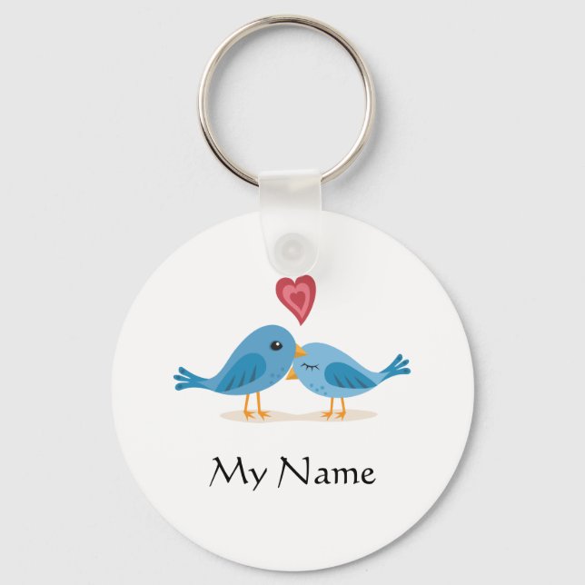 Keychain: Lovebirds - My Name Keychain (Front)